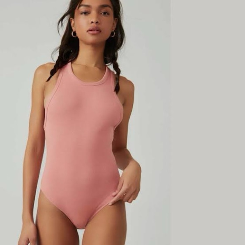 FREE PEOPLE Brexkey Bodysuit thong Round Neckline top